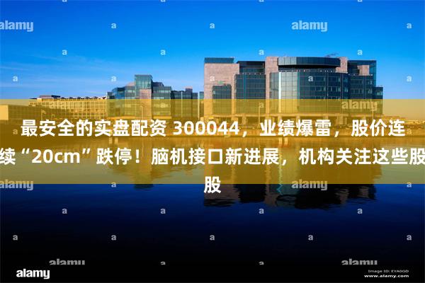 最安全的实盘配资 300044，业绩爆雷，股价连续“20cm”跌停！脑机接口新进展，机构关注这些股